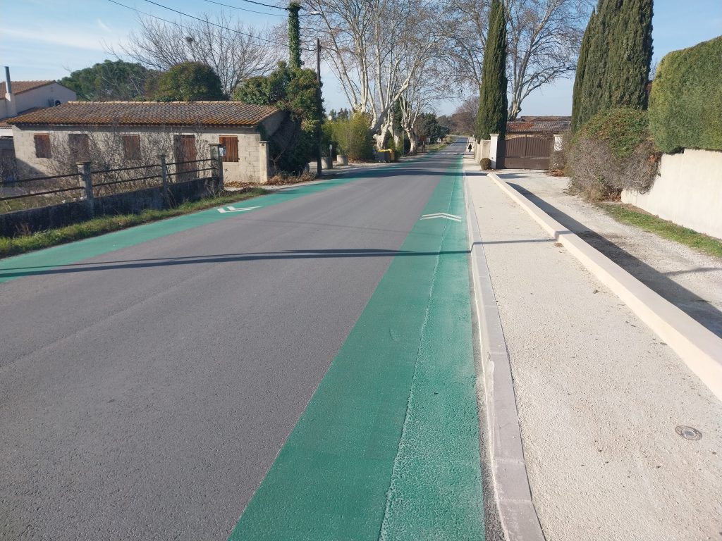 photo résultat amenamegent du projet de piste cyclable  à robion 